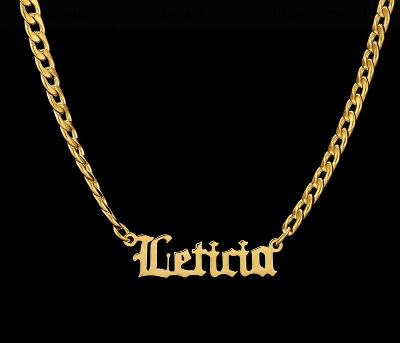 Custom Name Necklace (Cuban Link Chain)